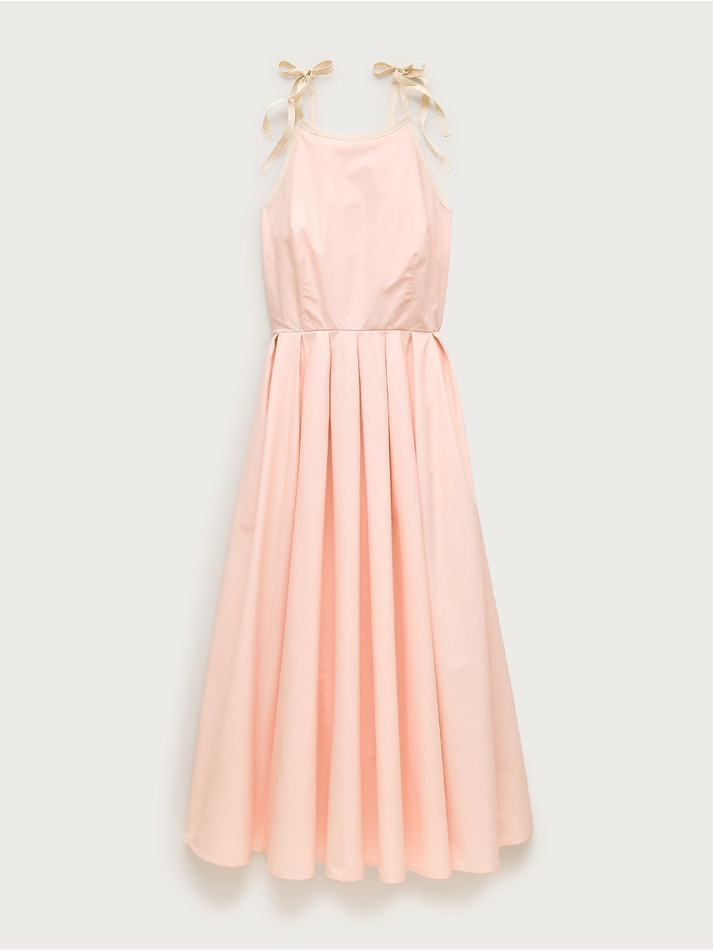J.CREW Pink Pleated Dress in Cotton Poplin with Twill Tape Ties size 6 NWT